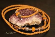 Armband+Schmuckleine ocker